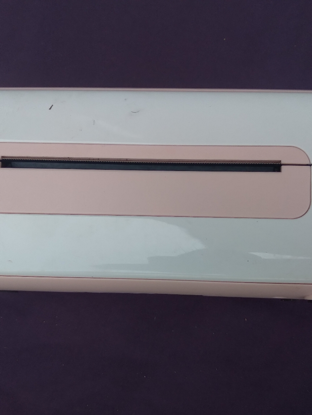 Compact White and Pink Desktop Electronic Paper Cutter
